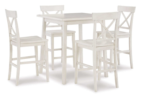 Stuven White Counter Height Dining Set w/ Chairs - Ornate Home