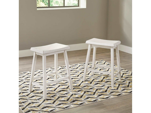 Stuven White Counter Height Stool (Set of 2) - Ornate Home