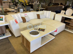 Sunny Natural White 4pc Modular Sectional Living Room Set - Ornate Home