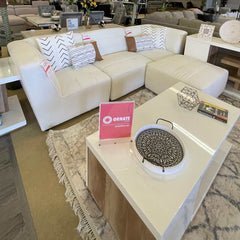 Sunny Natural White 4pc Modular Sectional Living Room Set - Ornate Home