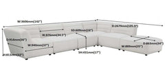 Sunny Natural White 6pc Modular Sectional Living Room Set - Ornate Home