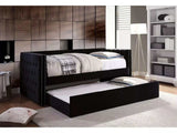 Susanna Black Tufted Daybed w/ Trundle - Ornate Home