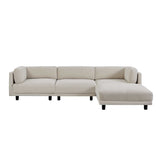 Sutter Sectional Sofa with Reversible Chaise Beige - Ornate Home
