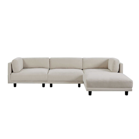 Sutter Sectional Sofa with Reversible Chaise Beige - Ornate Home