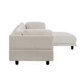 Sutter Sectional Sofa with Reversible Chaise Beige - Ornate Home