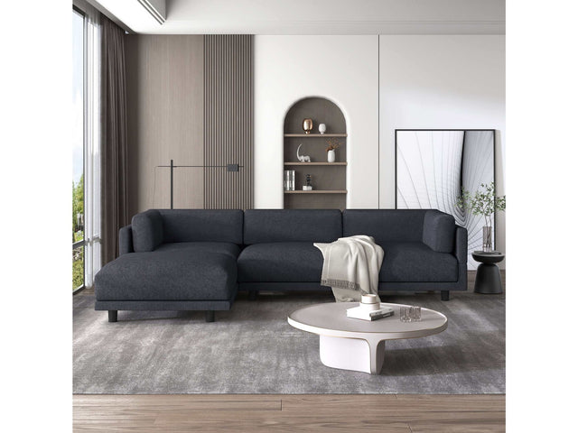 Sutter Sectional Sofa with Reversible Chaise Gray - Ornate Home