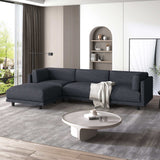 Sutter Sectional Sofa with Reversible Chaise Gray - Ornate Home