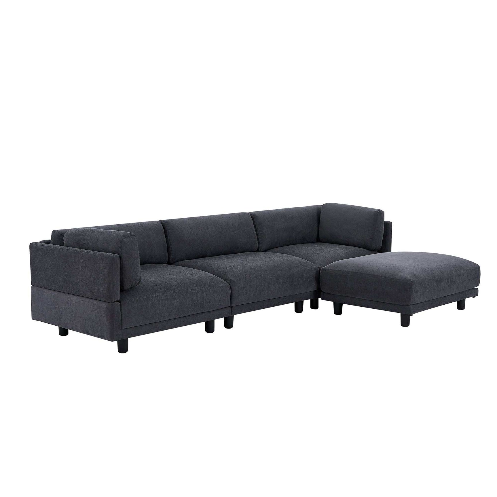 Sutter Sectional Sofa with Reversible Chaise Gray - Ornate Home