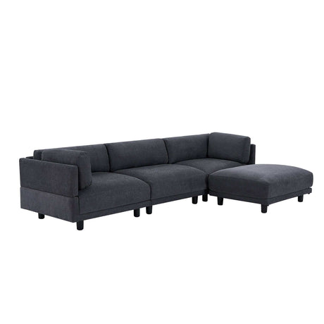 Sutter Sectional Sofa with Reversible Chaise Gray - Ornate Home