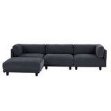 Sutter Sectional Sofa with Reversible Chaise Gray - Ornate Home