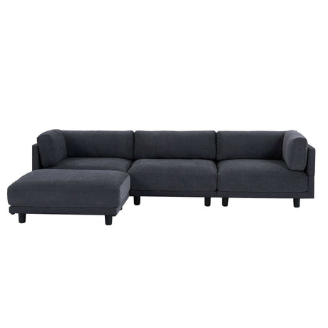 Sutter Sectional Sofa with Reversible Chaise Gray - Ornate Home