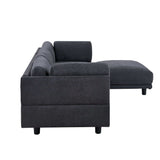 Sutter Sectional Sofa with Reversible Chaise Gray - Ornate Home
