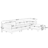 Sutter Sectional Sofa with Reversible Chaise Gray - Ornate Home