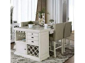 Sutton Antique White Counter Height Table - Ornate Home