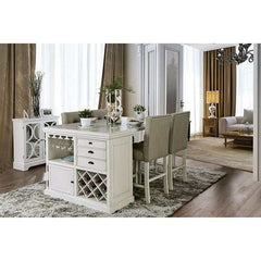 Sutton Antique White Counter Height Table - Ornate Home