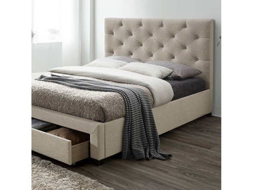 Sybella Beige Queen Bed - Ornate Home