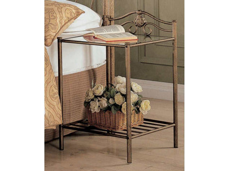 Sydney Antique Brushed Gold Nightstand - Ornate Home