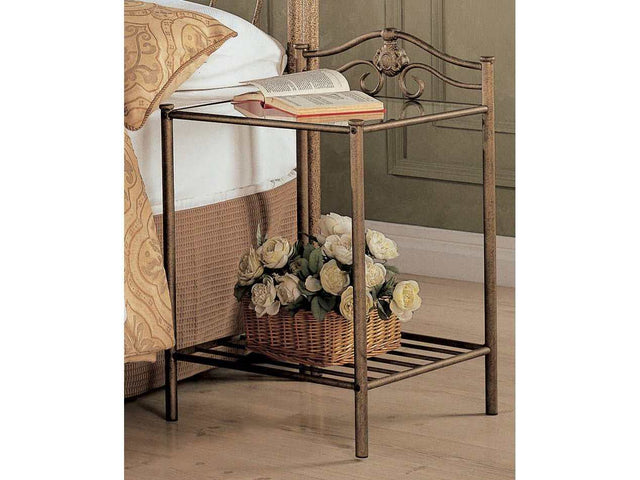 Sydney Antique Brushed Gold Nightstand - Ornate Home