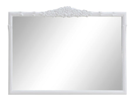Sylvie Glossy White Wall Mirror - Ornate Home