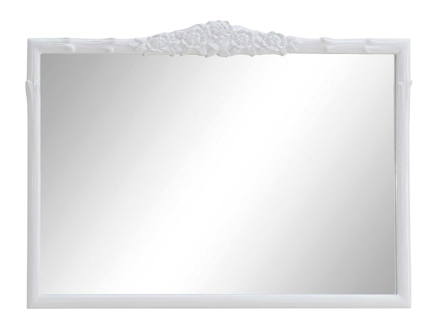 Sylvie Glossy White Wall Mirror - Ornate Home