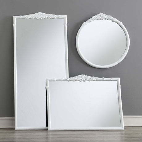 Sylvie Glossy White Wall Mirror - Ornate Home