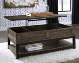 Johurst Grayish Brown Lift Top Coffee Table - Ornate Home