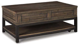 Johurst Grayish Brown Lift Top Coffee Table - Ornate Home