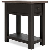 Tyler Creek Grayish Brown/Black Chairside End Table - Ornate Home