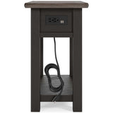 Tyler Creek Grayish Brown/Black Chairside End Table - Ornate Home