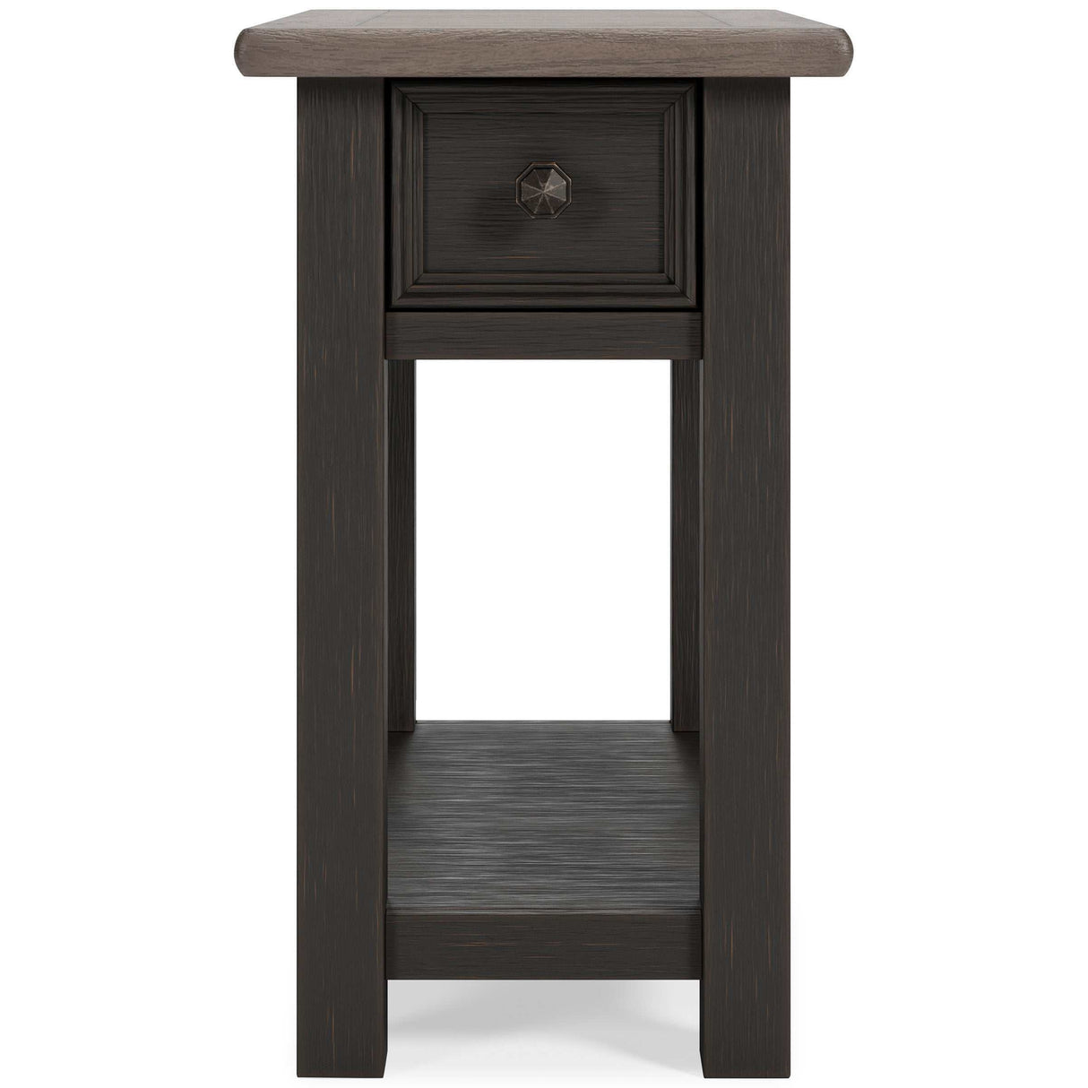 Tyler Creek Grayish Brown/Black Chairside End Table - Ornate Home