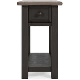 Tyler Creek Grayish Brown/Black Chairside End Table - Ornate Home