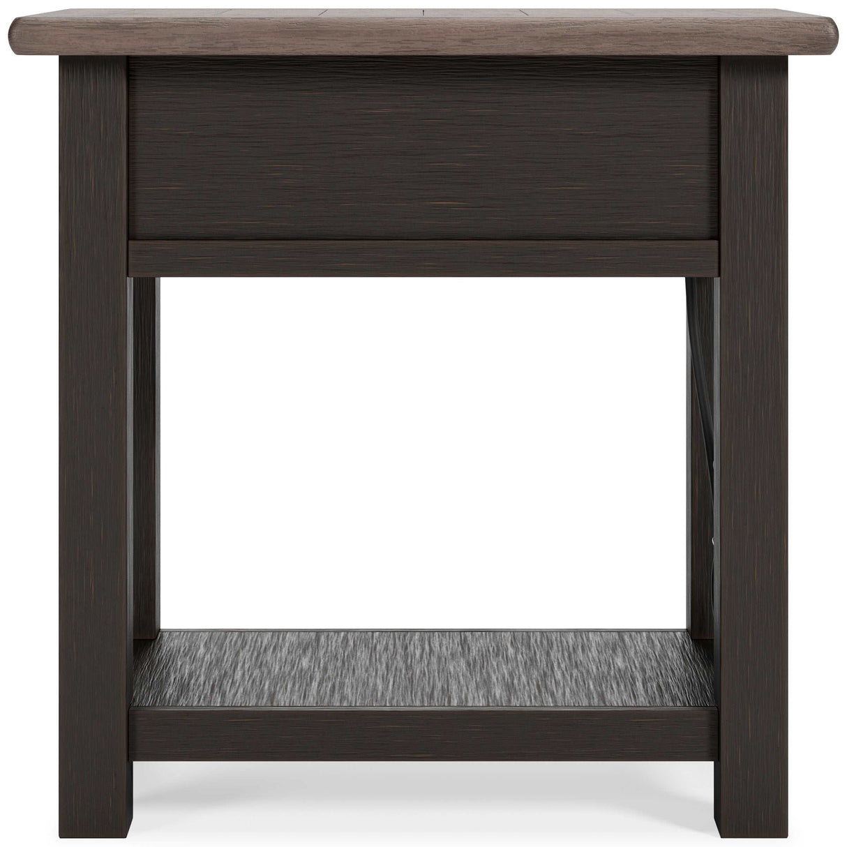 Tyler Creek Grayish Brown/Black Chairside End Table - Ornate Home