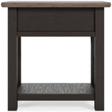 Tyler Creek Grayish Brown/Black Chairside End Table - Ornate Home