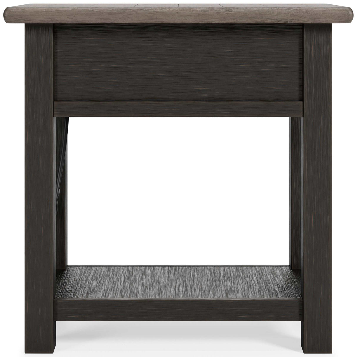 Tyler Creek Grayish Brown/Black Chairside End Table - Ornate Home