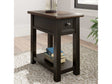 Tyler Creek Grayish Brown/Black Chairside End Table - Ornate Home