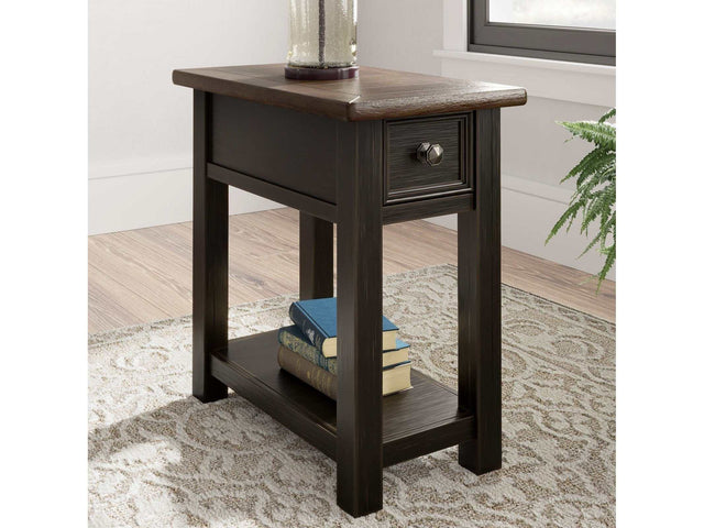 Tyler Creek Grayish Brown/Black Chairside End Table - Ornate Home