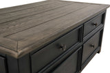 Tyler Creek Grayish Brown/Black Lift Top Coffee Table - Ornate Home