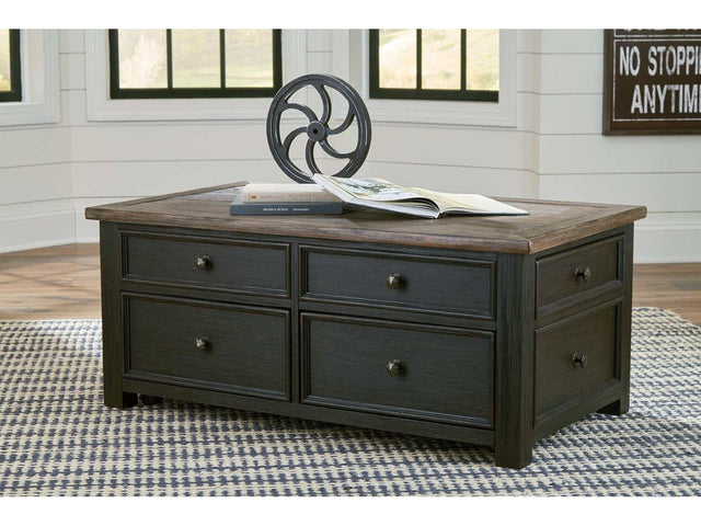 Tyler Creek Grayish Brown/Black Lift Top Coffee Table - Ornate Home