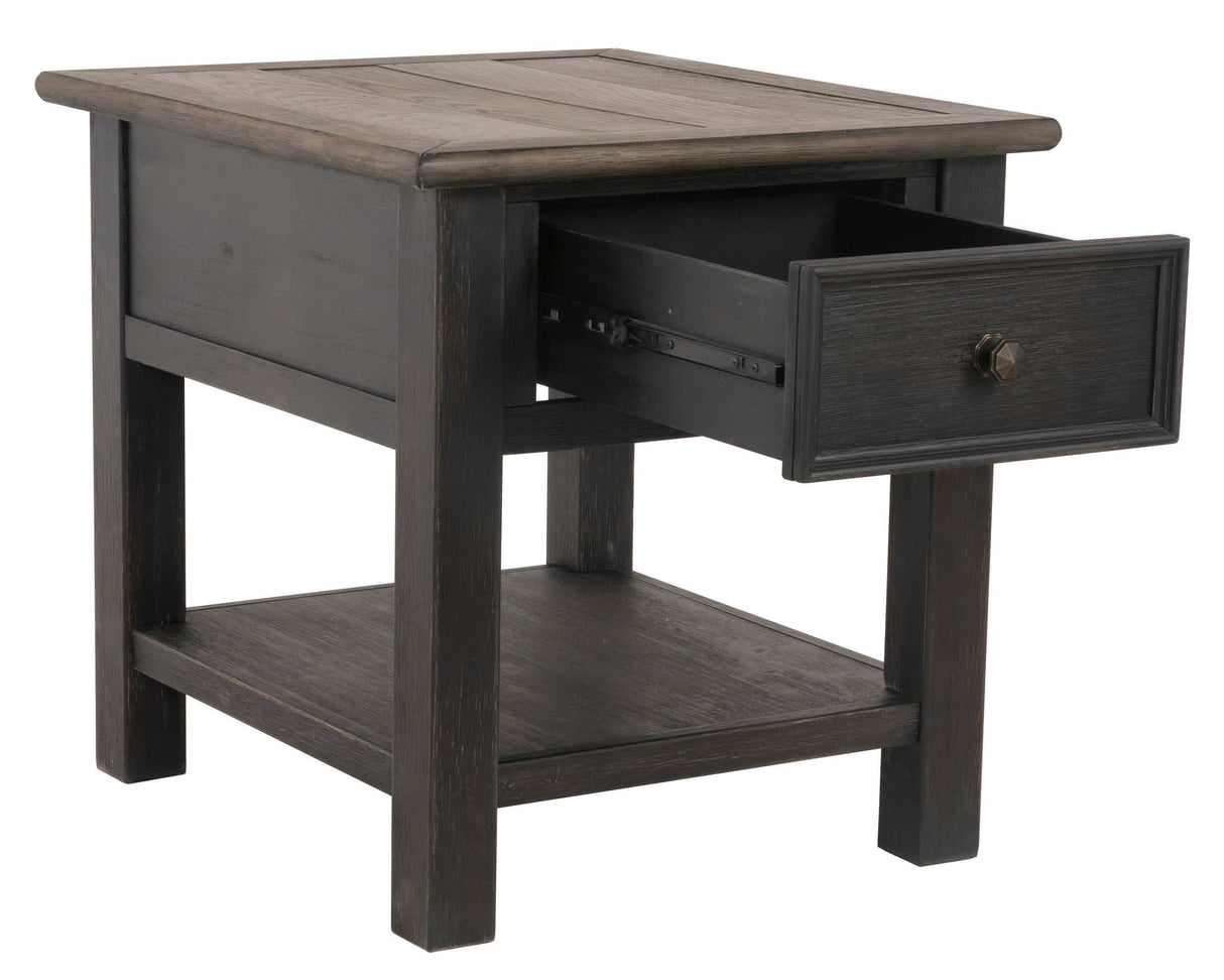 Tyler Creek Grayish Brown/Black End Table - Ornate Home