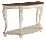 Realyn White/Brown Sofa Table - Ornate Home