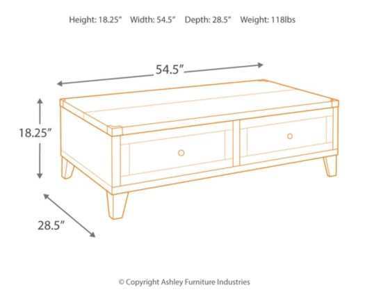 Todoe Dark Gray Lift Top Coffee Table - Ornate Home