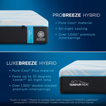 TEMPUR LUXE breeze 2.0 Medium Hybrid Mattress - Ornate Home