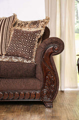 Tabitha Brown & Gold Stationary Sofa - Ornate Home