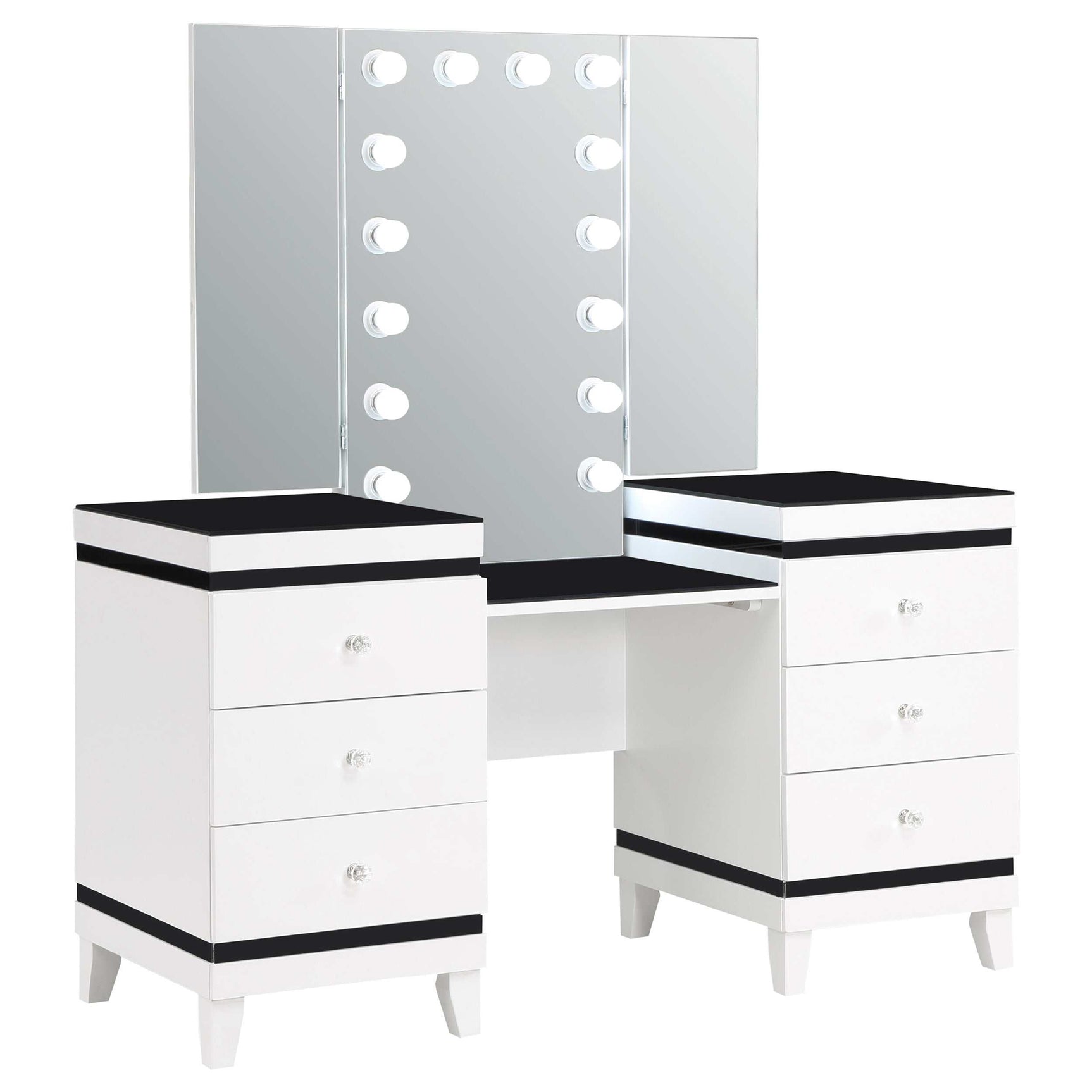 Talei White / Black Vanity Set - Ornate Home
