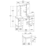 Talei White / Black Vanity Set - Ornate Home