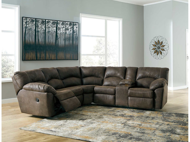 Tambo Faux Leather 2pc Manual Reclining Sectional - Ornate Home