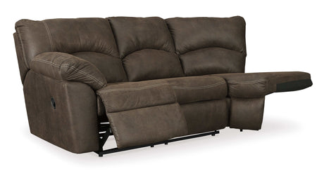 Tambo Faux Leather 2pc Manual Reclining Sectional - Ornate Home