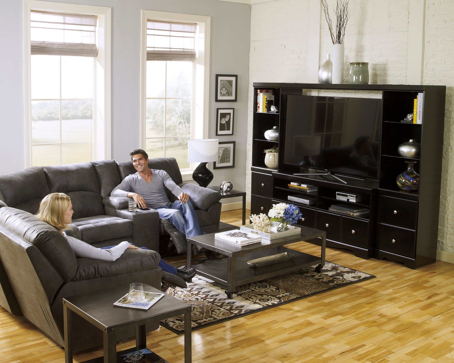 Tambo Faux Leather 2pc Manual Reclining Sectional - Ornate Home