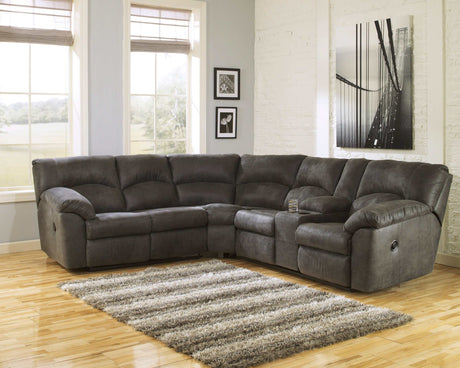 Tambo Faux Leather 2pc Manual Reclining Sectional - Ornate Home