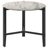 Tandi Faux White Marble / Black End Table - Ornate Home